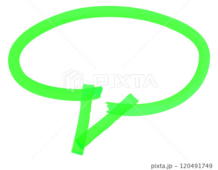 Speech bubble highlighter doodle. Green round mark 120491749