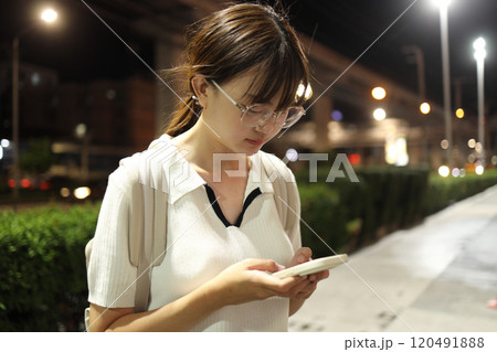 Asian Woman with Smart Phone Asian Woman with Smart Phone 120491888