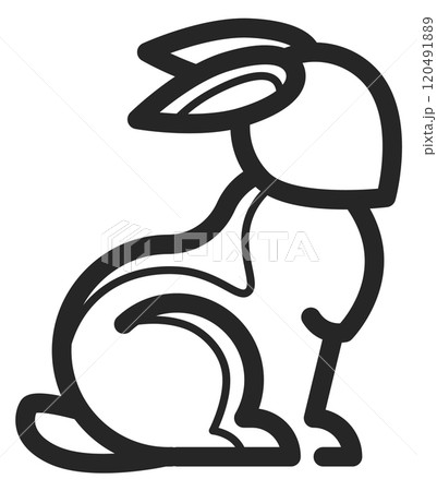Rabbit line icon. Hare symbol. Bunny sign Rabbit line icon. Hare symbol. Bunny sign 120491889