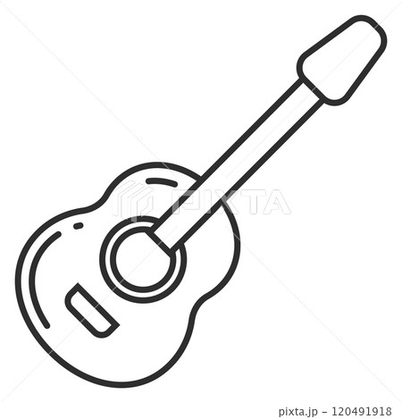 Guitar line icon. String music instrument symbol Guitar line icon. String music instrument symbol 120491918