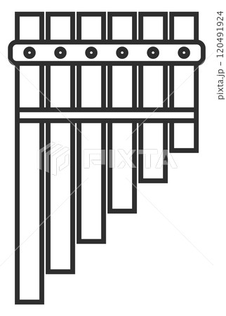 Pan flute line icon. Old melody music Pan flute line icon. Old melody music 120491924