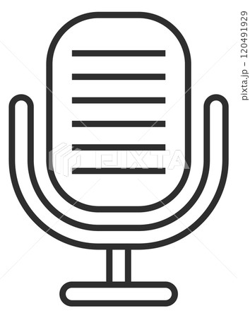 Microphone line icon. Audio record tool. Sound device 120491929