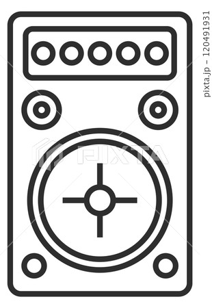 Audio speaker line icon. Computer stereo bass system 120491931