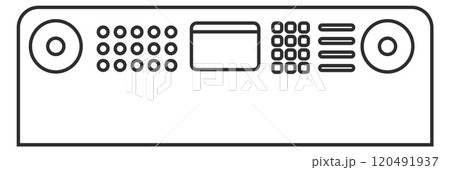 Synthesizer panel line icon. Music instrument symbol Synthesizer panel line icon. Music instrument symbol 120491937