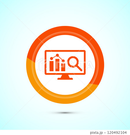 Data analytics icon design illustration. Market research, analytic icon, Button design Data analytics icon design illustration. Market research, analytic icon, Button design 120492104
