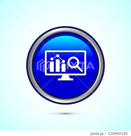 Data analytics icon design illustration. Market research, analytic icon, Button design Data analytics icon design illustration. Market research, analytic icon, Button design 120492105