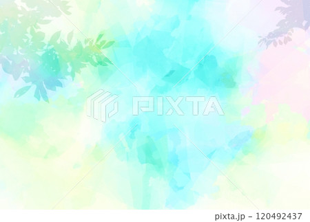 水彩タッチ　植物　幻想的な背景　イラスト 120492437