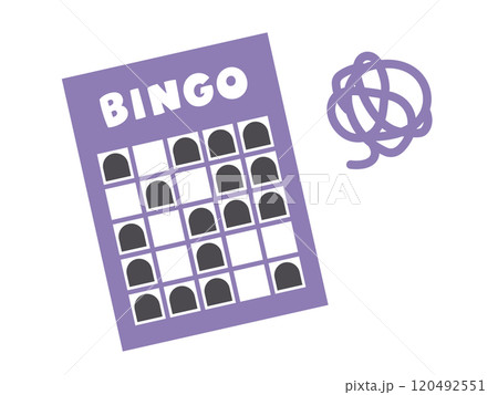 ビンゴゲームで穴は開くのにビンゴにならないイラスト 120492551