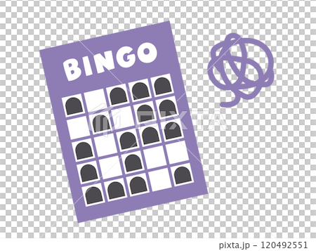 ビンゴゲームで穴は開くのにビンゴにならないイラスト 120492551