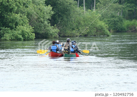 釧路川カヌー下り　釧路湿原観光　釧路湿原　釧路川 120492756