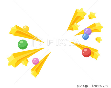 飛び出す星とボールの背景イラスト 120492789