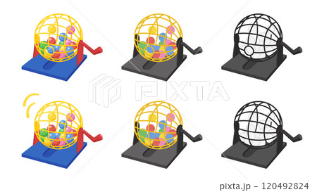 ビンゴゲームの本体のイラスト素材セット 120492824