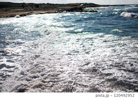 the coast of the sea near Paphos, Cyprus 120492952