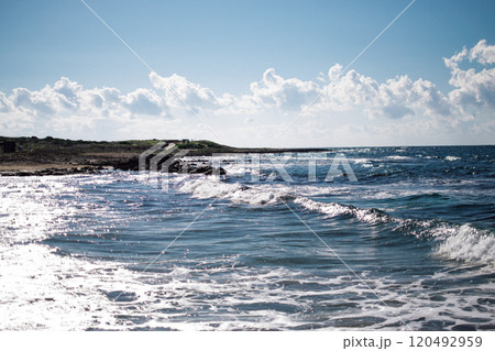 the coast of the sea near Paphos, Cyprus the coast of the sea near Paphos, Cyprus 120492959