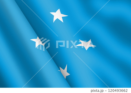 Micronesia waving flag 3d illustration 120493662