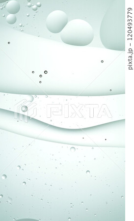 Macro Shot of Moving Oil Bubbles on Light Background Macro Shot of Moving Oil Bubbles on Light Background 120493779