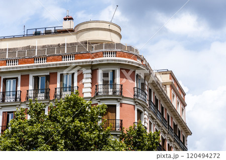 Old Luxury Residential Buildings in Gran Via and Barquillo area in Madrid Old Luxury Residential Buildings in Gran Via and Barquillo area in Madrid 120494272