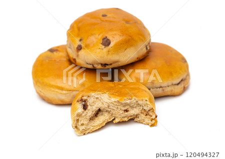 buns with chocolate drops buns with chocolate drops 120494327