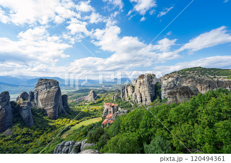 landscape of Meteora rocks landscape of Meteora rocks 120494361