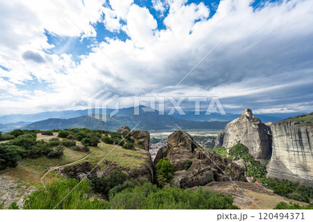 landscape of Meteora rocks 120494371