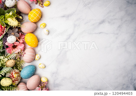 Happy Easter concept with easter eggs 120494403