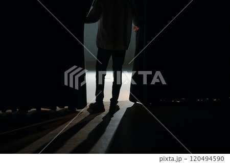 Entering Stage Under Bright Spotlight 120494590