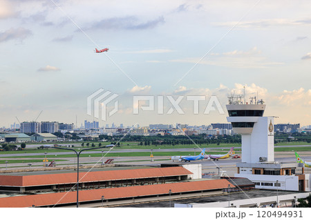 Air traffic control tower at international airport Air traffic control tower at international airport 120494931