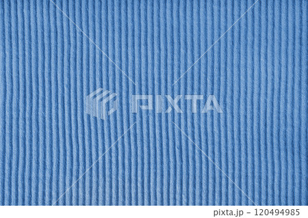 Jersey textile background , blue striped ridge tricot fabric, cloth surface Jersey textile background , blue striped ridge tricot fabric, cloth surface 120494985