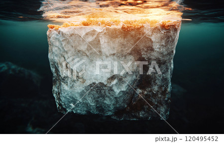AGI Floating iceberg lit by the sun AGI Floating iceberg lit by the sun 120495452