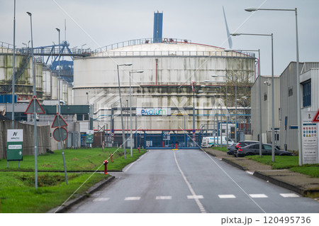 The Exolum company, a fuel and oil refining company at Westpoort industrial zone, Amsterdam, The Netherlands The Exolum company, a fuel and oil refining company at Westpoort industrial zone, Amsterdam, The Netherlands 120495736