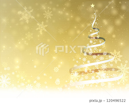 雪の結晶のクリスマスツリーのイラスト背景 120496522
