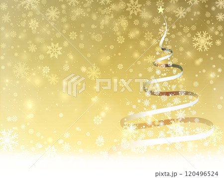 雪の結晶のクリスマスツリーのイラスト背景 雪の結晶のクリスマスツリーのイラスト背景 120496524