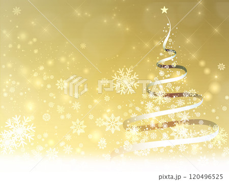 雪の結晶のクリスマスツリーのイラスト背景 120496525