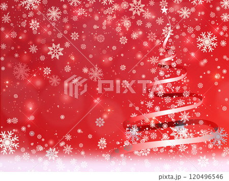 雪の結晶のクリスマスツリーのイラスト背景 120496546