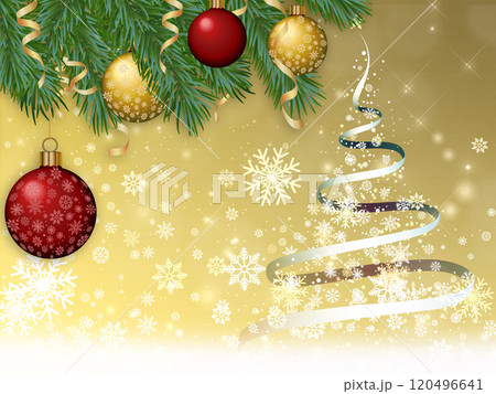 キラキラしたクリスマスツリーと光の背景 120496641