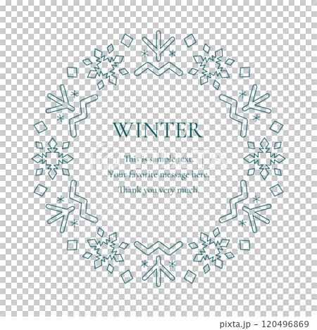 A winter decorative frame with a snowflake and light motif. A luxurious border design. A winter decorative frame with a snowflake and light motif. A luxurious border design. 120496869
