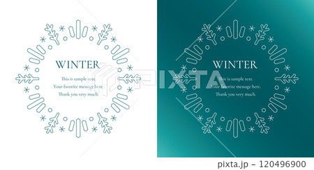 雪の結晶と光をモチーフにした冬の飾り枠。高級感のある囲みのデザイン 雪の結晶と光をモチーフにした冬の飾り枠。高級感のある囲みのデザイン 120496900