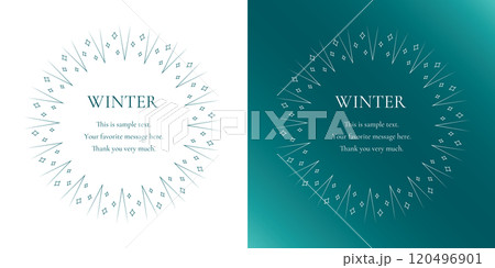 雪の結晶と光をモチーフにした冬の飾り枠。高級感のある囲みのデザイン 雪の結晶と光をモチーフにした冬の飾り枠。高級感のある囲みのデザイン 120496901