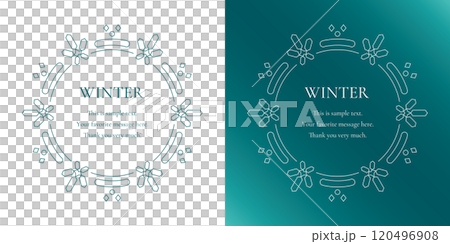A winter decorative frame with a snowflake and light motif. A luxurious border design. A winter decorative frame with a snowflake and light motif. A luxurious border design. 120496908