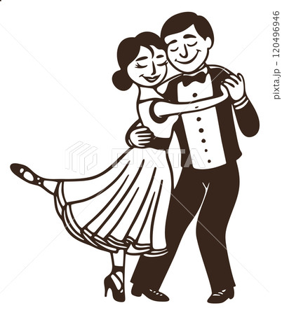 Argentine tango. Monochrome vector isolated illustration 120496946