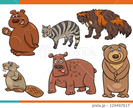 cartoon funny wild animals comic characters set cartoon funny wild animals comic characters set 120497617