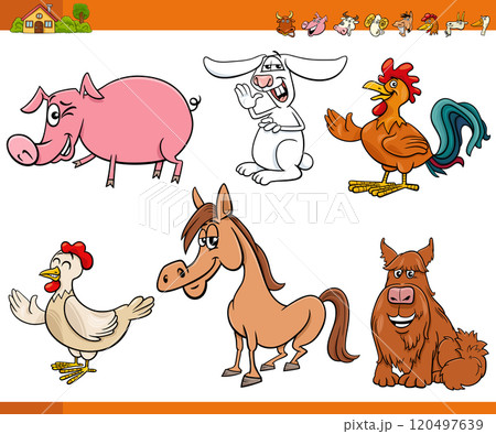cartoon farm animals comic characters set cartoon farm animals comic characters set 120497639
