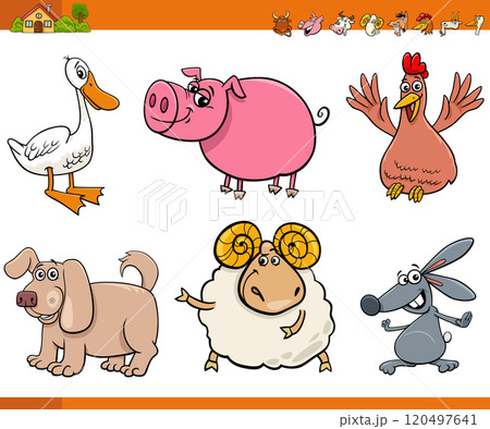 cartoon farm animals comic characters set cartoon farm animals comic characters set 120497641