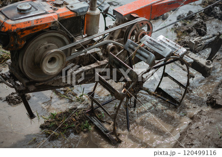 Robust HeavyDuty Agricultural Machinery is Actively Being Used in Operation 120499116