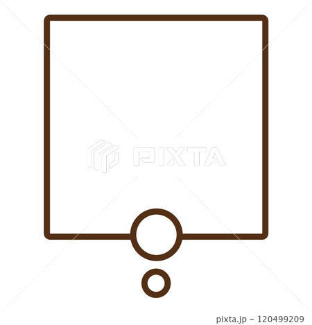 シンプルな正方形の思考吹き出し2（茶色・線画のみ） 120499209