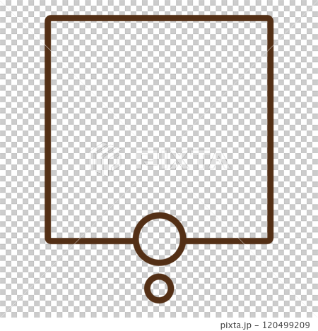 シンプルな正方形の思考吹き出し2（茶色・線画のみ） 120499209