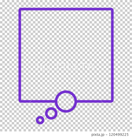 簡單的方形思想語音氣泡 3(僅限紫色/線圖) 簡單的方形思想語音氣泡 3(僅限紫色/線圖) 120499225