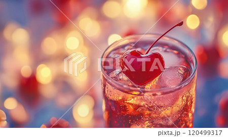 ハート型のチェリー 120499317