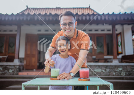 cute kid with father spending time together 120499609