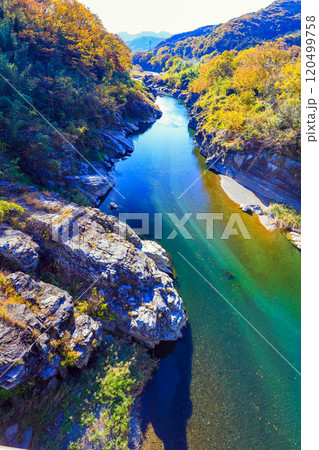 秋の長瀞渓谷(縦) 秋の長瀞渓谷(縦) 120499758